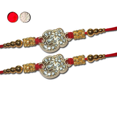 "Designer Fancy Rakhi - FR- 8380 A - Code 144 (2 RAKHIS) - Click here to View more details about this Product